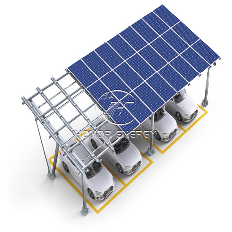 Montaje de cochera solar tipo aluminio W