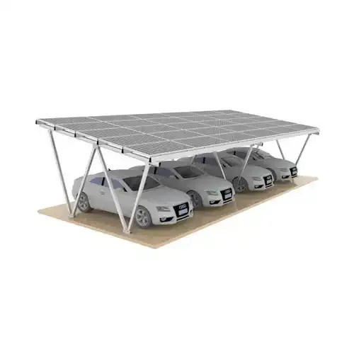 Montaje de cochera solar tipo W resistente al agua de aluminio