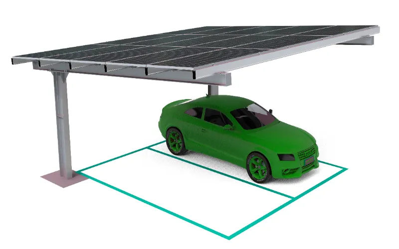 Montaje de cochera solar tipo Y resistente al agua de acero al carbono