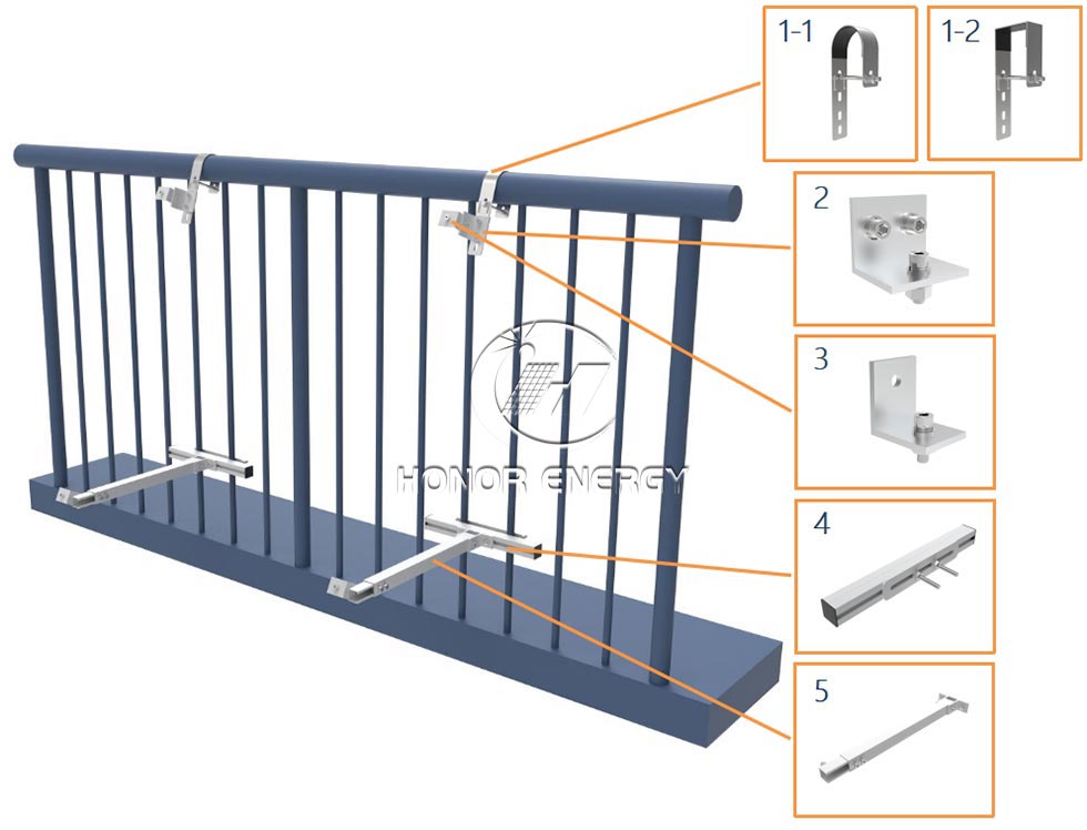 Aluminum Solar Balcony Mounting
